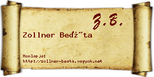Zollner Beáta névjegykártya