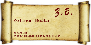 Zollner Beáta névjegykártya